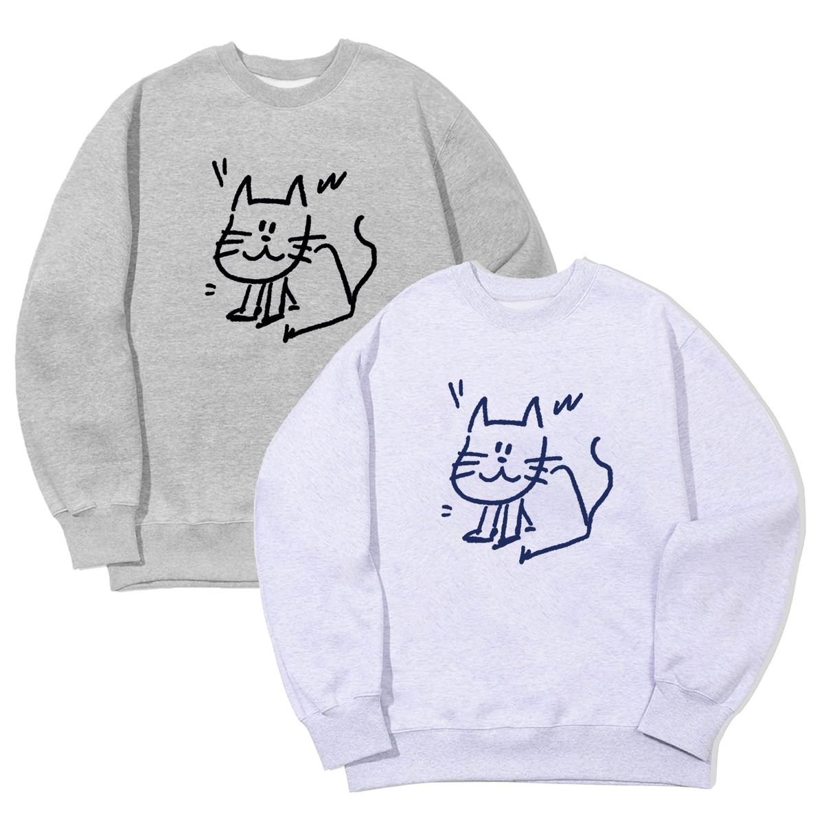 어썸어스(AWESOMEUS) (23FW)SITTNG CAT SWEAT SHIRTS_3 COLOR