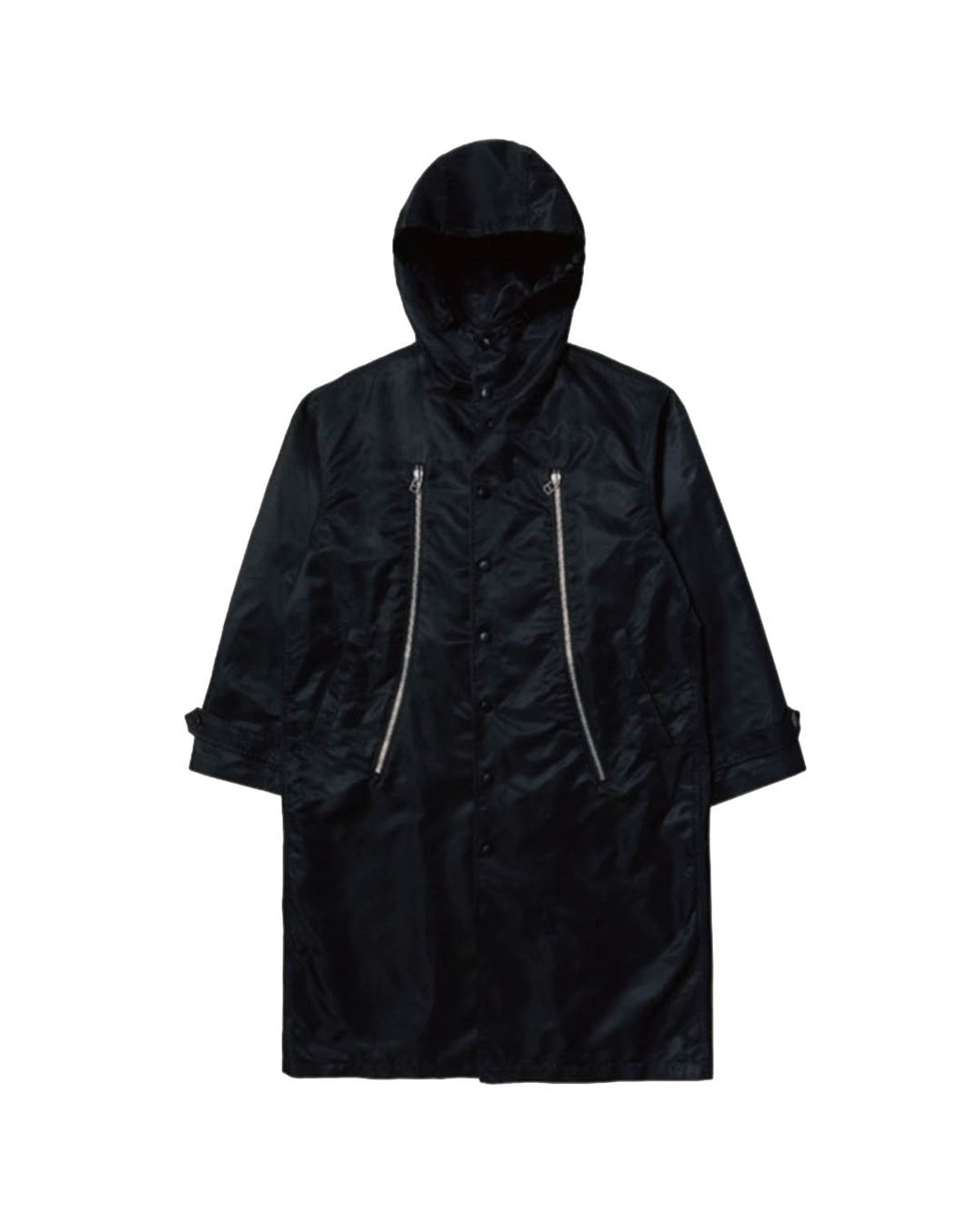 더뮤지엄비지터(THEMUSEUMVISITOR) CURVED ZIPPER LONG COAT (BLACK)