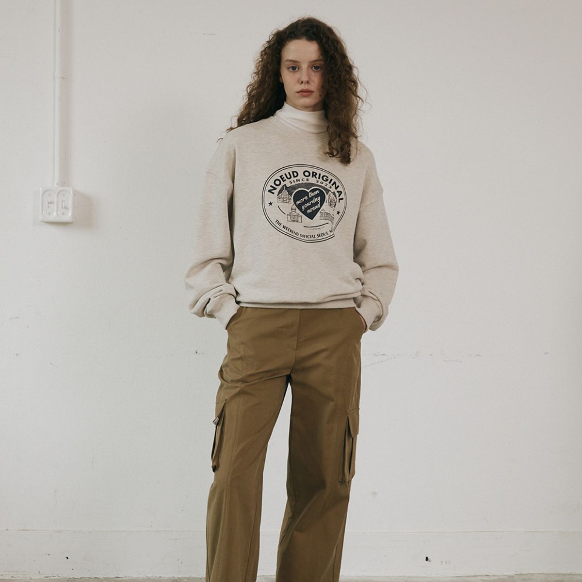 노우드(NOEUD) Love sweatshirts (Oatmeal)