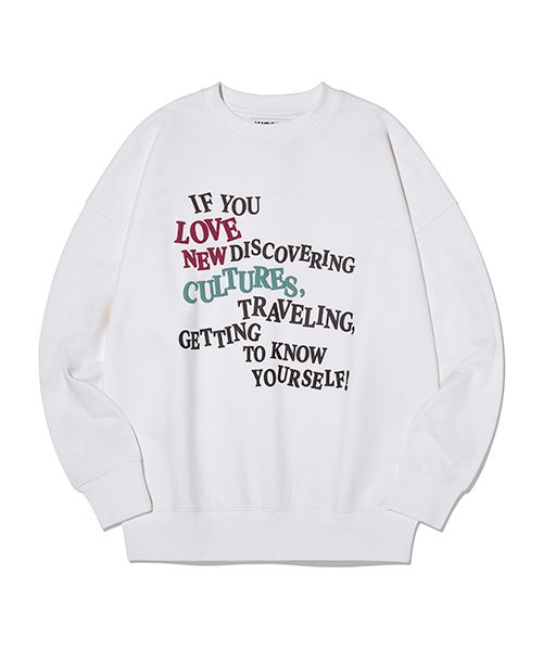 ★KIRSH★ Love New Cultures Wording Sweatshirt White MUSINSA | KIRSH Love New Cultures Wording Sweatshirt [White]