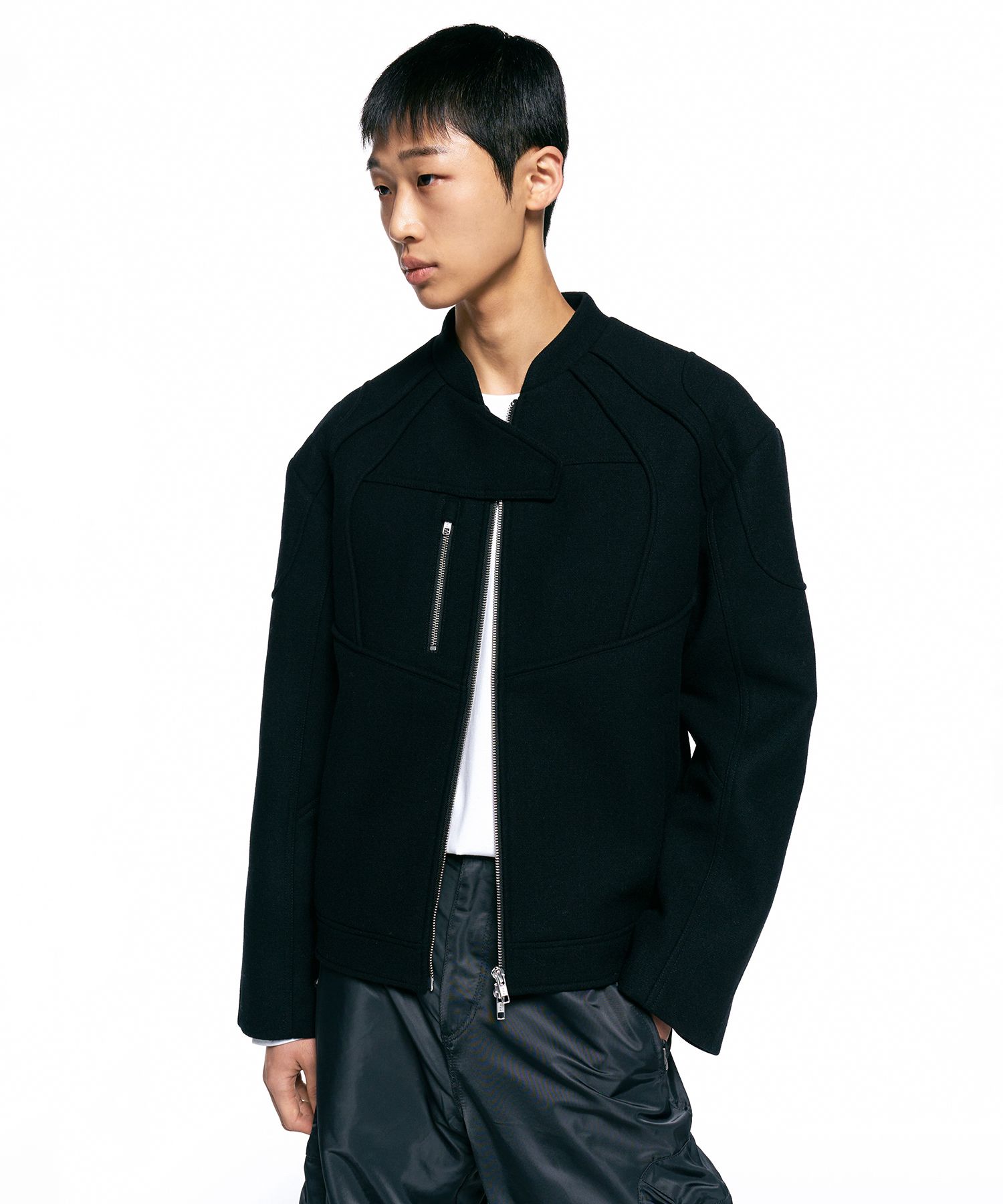 ジャケット・アウター INSILENCE,Leather Patch Wool Work Jacket 24FALL MEN- 3954.jpg