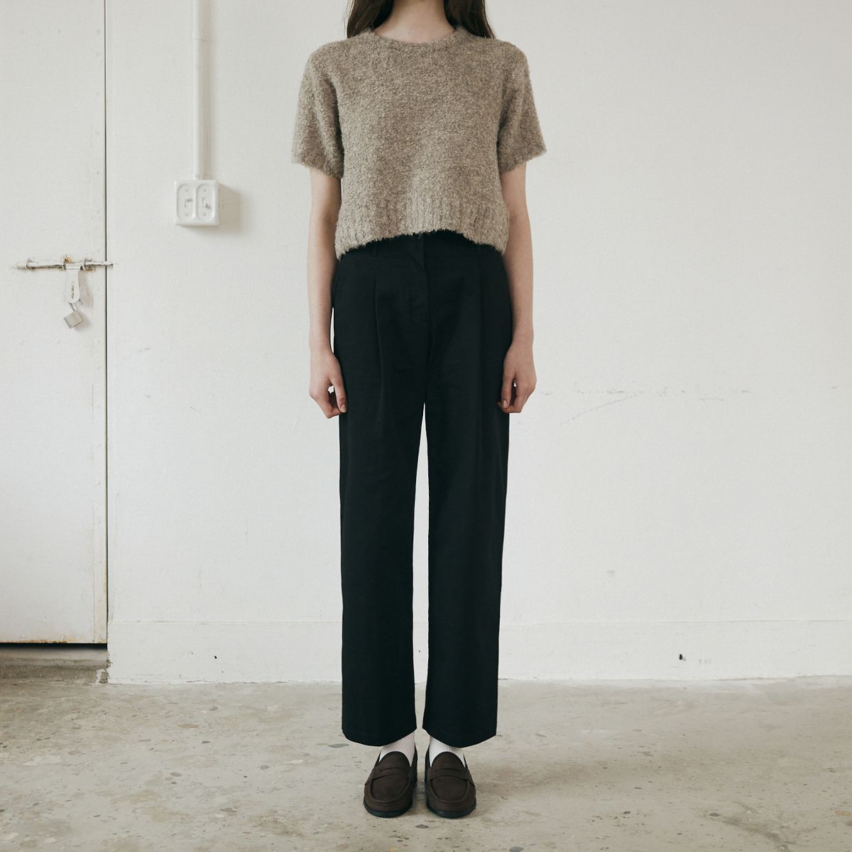노우드(NOEUD) Bass cotton trousers (Black)