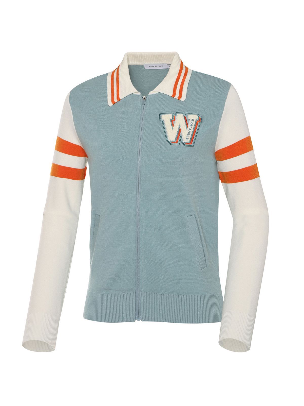 와이드앵글(WIDEANGLE) WG 버디 바시티 풀집업 스웨터 L_K/GREEN(KHAKI GREEN)