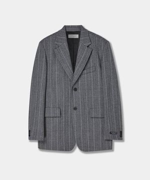 노치드 칼라 투 버튼 블레이저 차콜