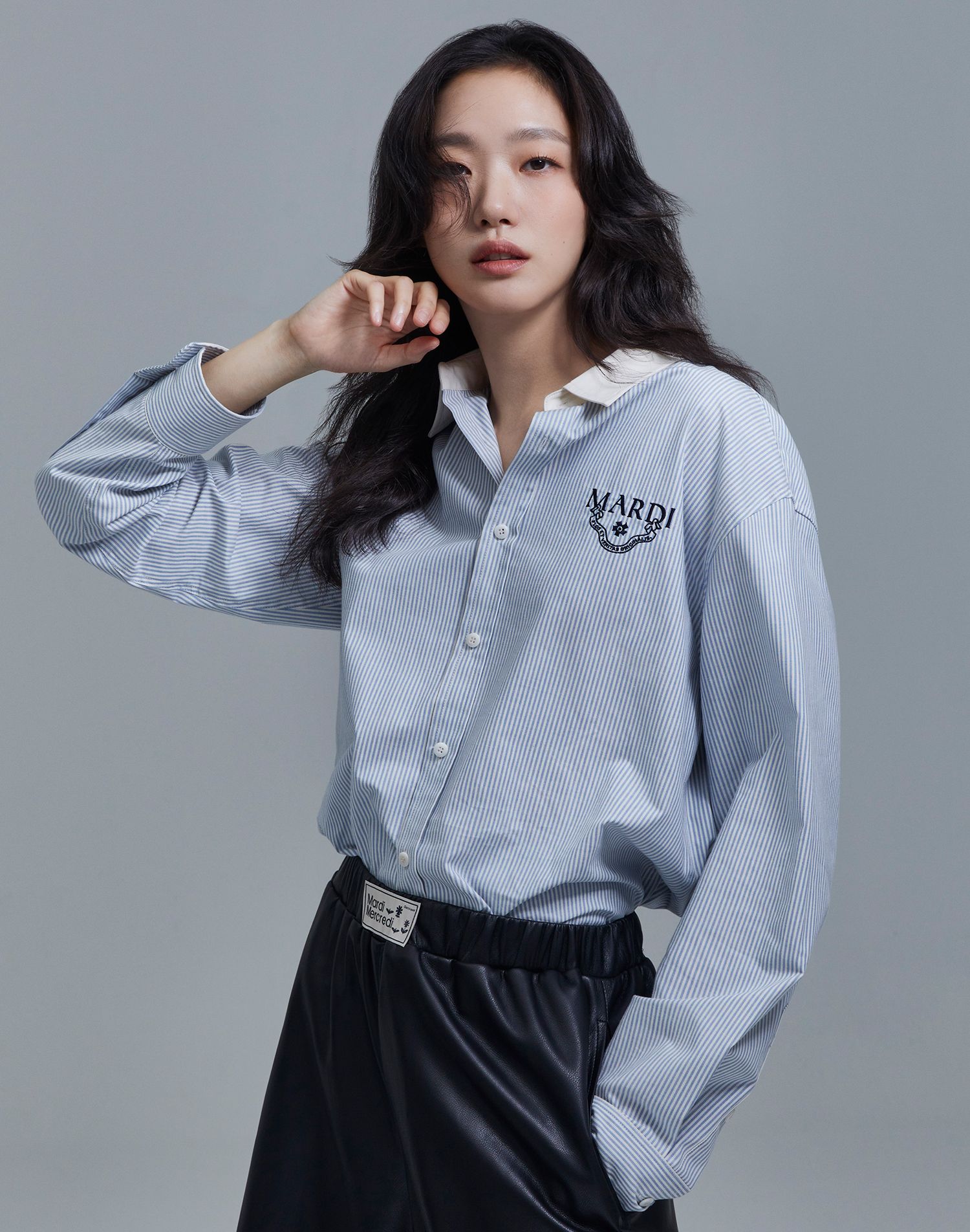 MUSINSA | MARDI MERCREDI OXFORD SHIRT STRIPE ALUMNI CLASSIQUE_SKY NAVY