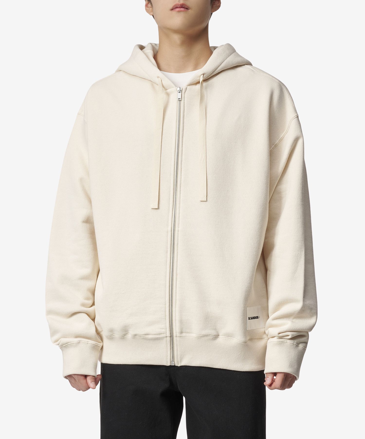 MUSINSA公式 | JIL SANDER ロゴプリントフードパーカー - ベージュ 