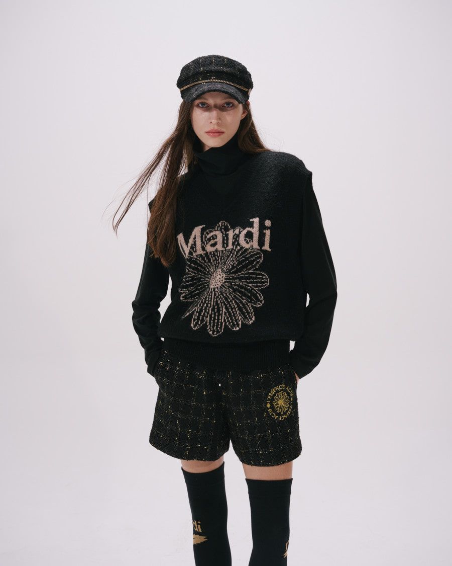 Mardi Mercredi Actif FAUX LEATHER QUILTED JUMPER 正規品