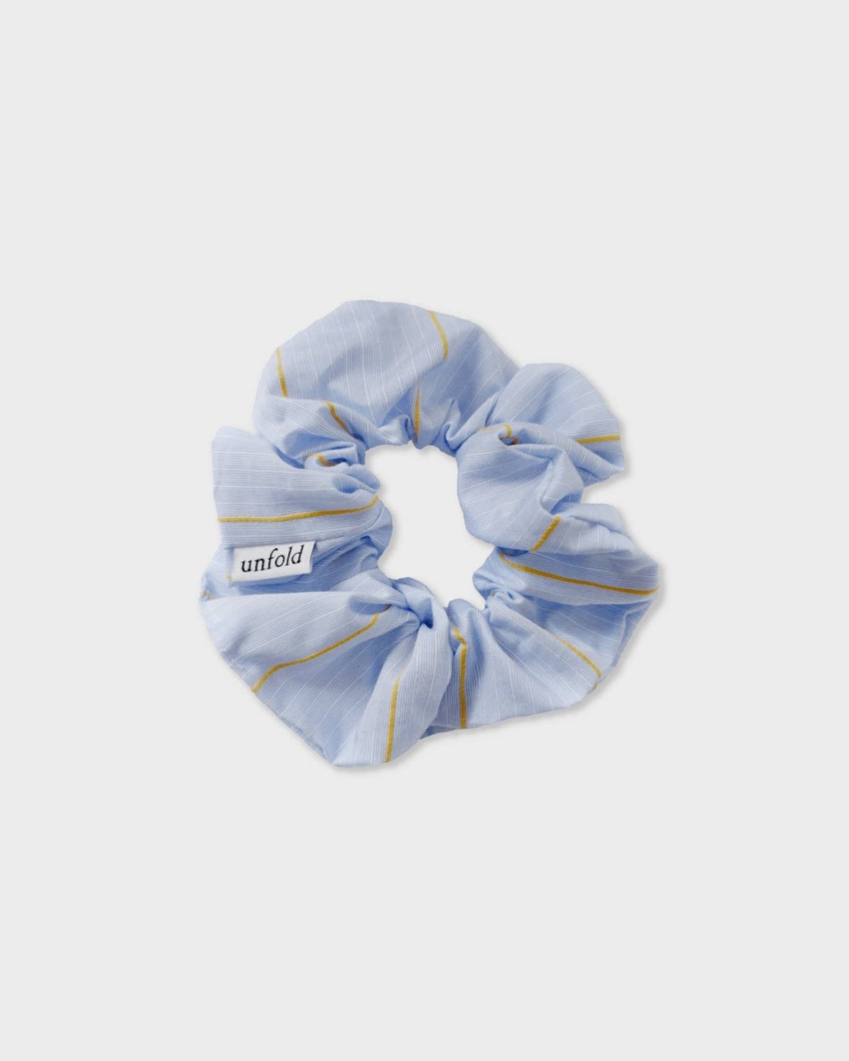 언폴드(UNFOLD) Cotton stripe scrunchie (skyblue)