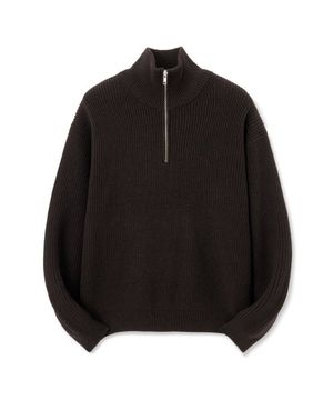 마일드코튼 하프집업 니트 [다크브라운]
