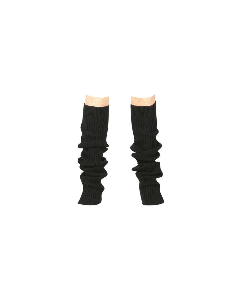 (에센셜) 시시 니트 레이스 레그워머 aaa344w(BLACK)