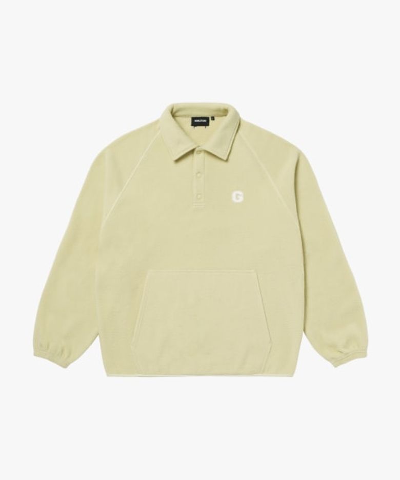 G LOGO MICRO FLEECE POLO SHIRT-LIGHT YELLOW