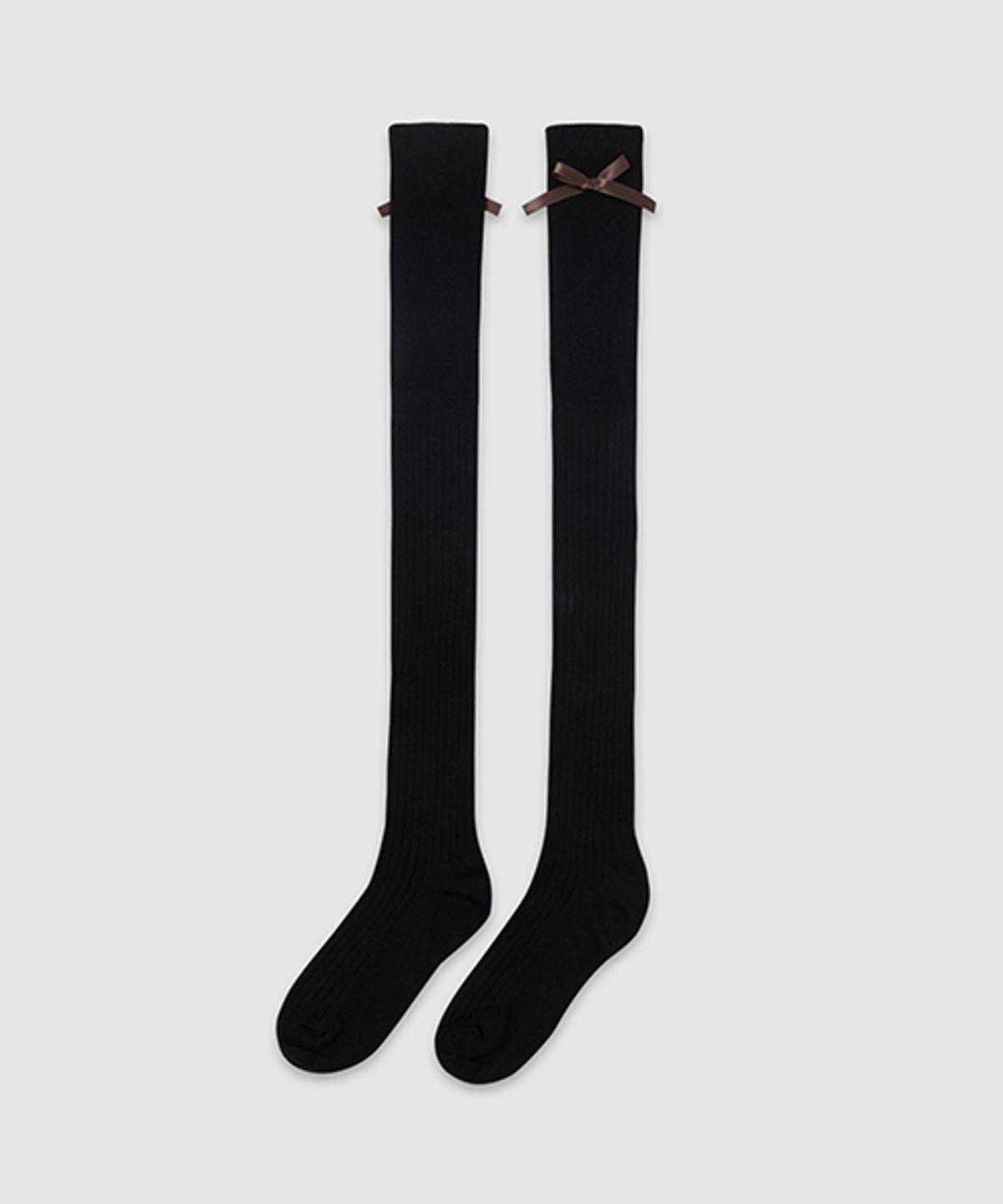 플러피시트러스(FLCT) Ribbon over knee socks_Black