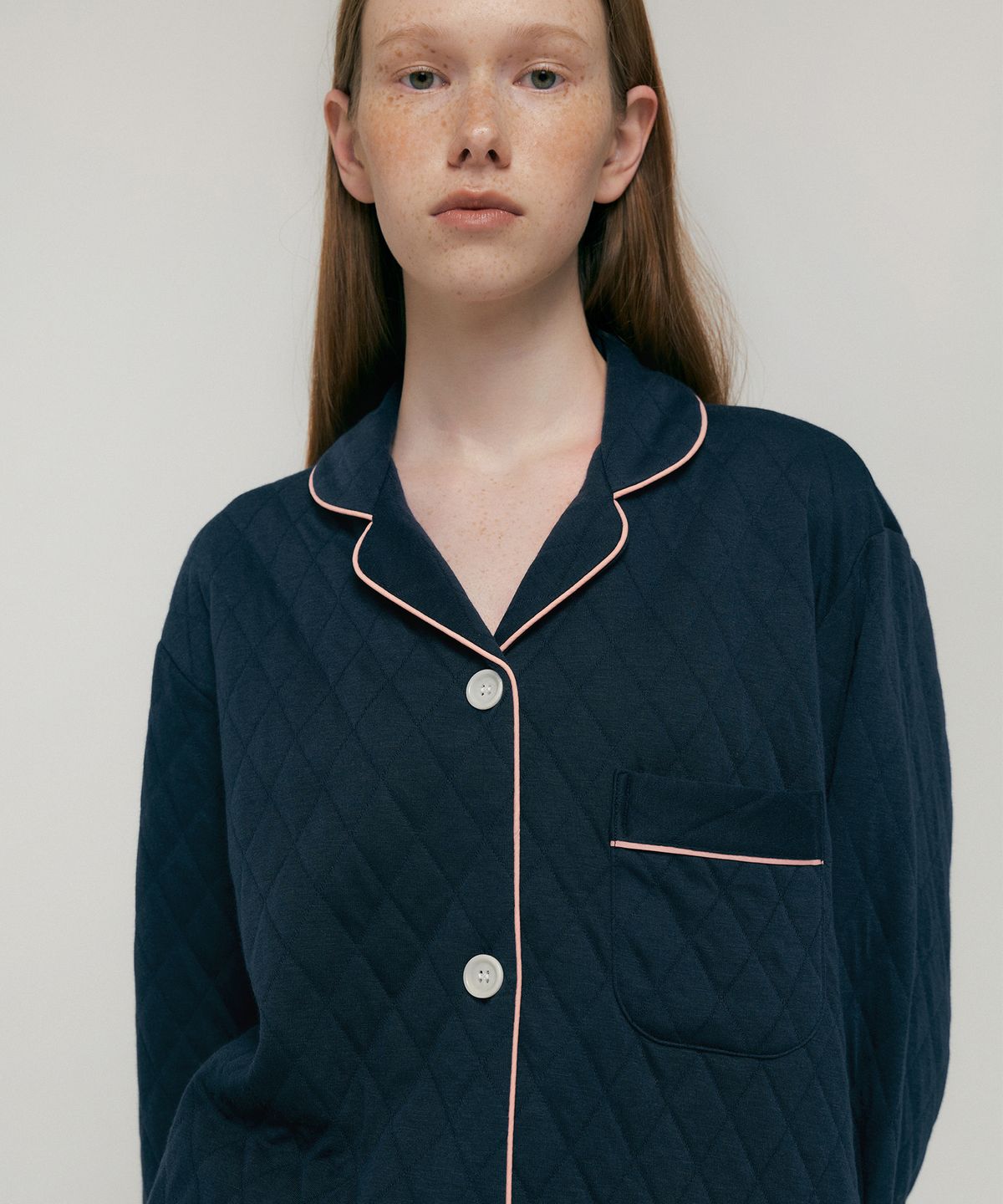 조스라운지(JO'S LOUNGE) (w) Quilted Navy Pajama Set