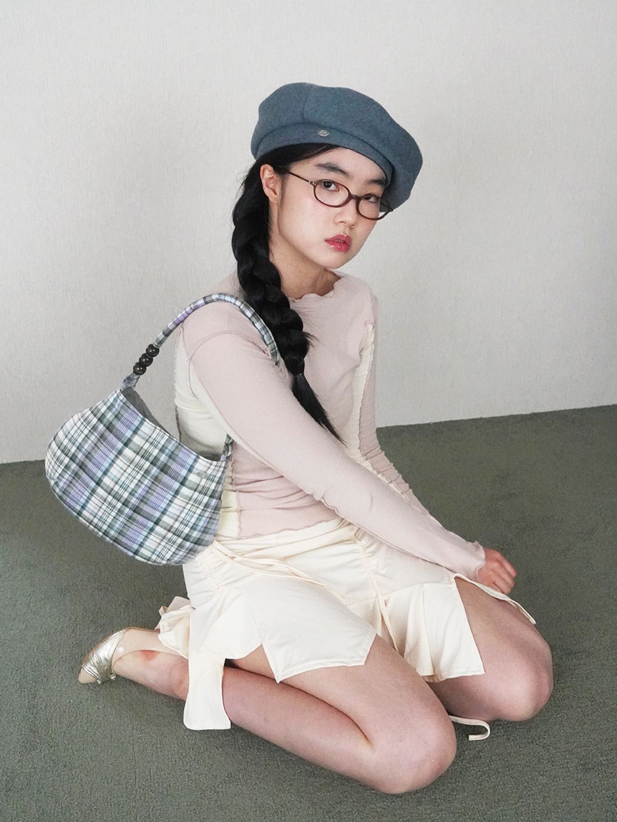콜로신스(COLOCYNTH) Bowl Bag Soft Check Green