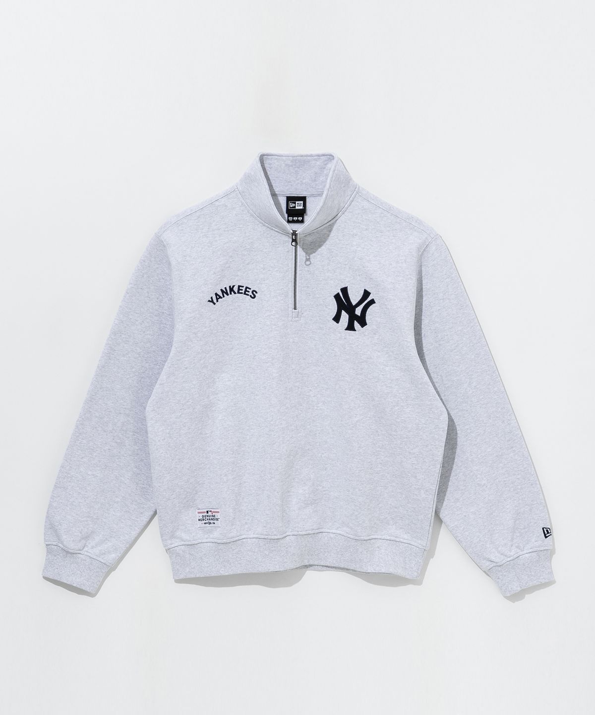 뉴에라(NEW ERA) MLB 뉴욕양키스 하프 집업 헤더 그레이