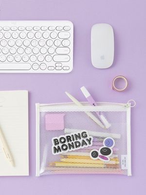 투명 빅 파우치 더블 포켓_필통 여행 파우치