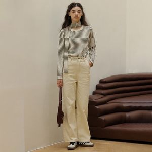 DD_Flower embroidered waist wide pants