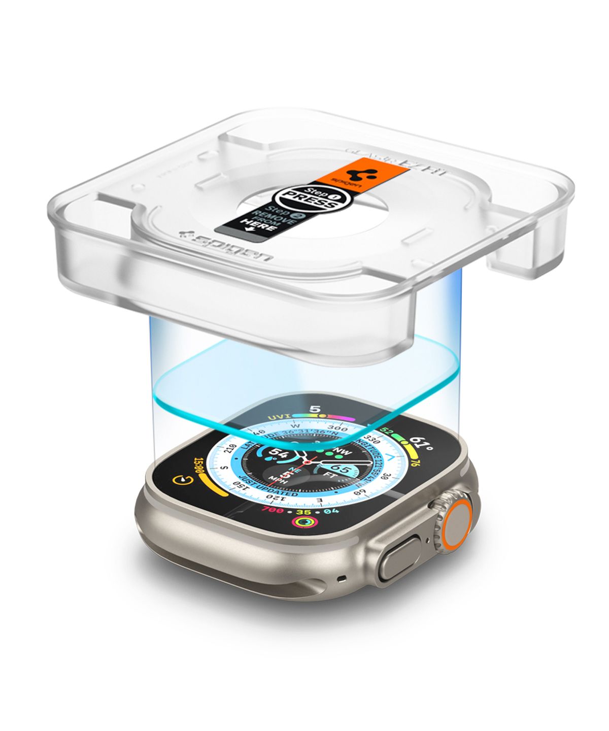 슈피겐(SPIGEN) 애플워치 울트라 강화유리 3 2 1 호환 액정 보호 필름 글라스tR 이지핏