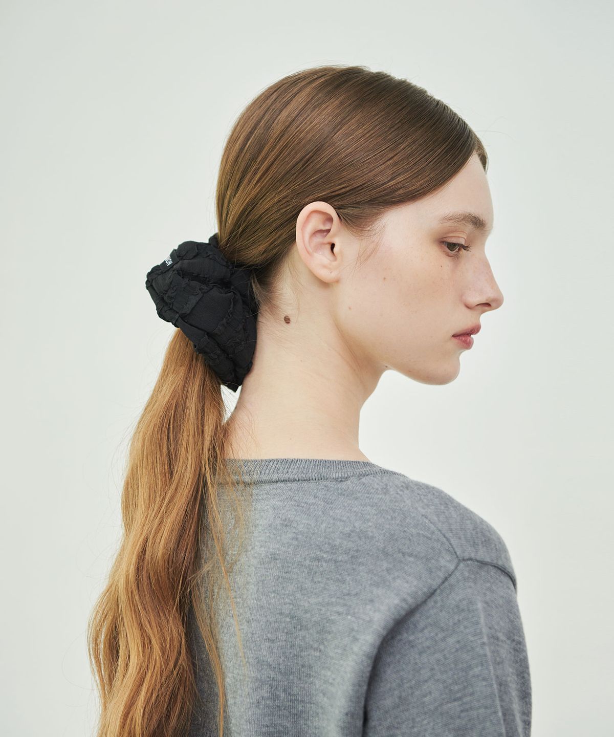 38컴온커먼(38COMEONCOMMON) Hair Scrunch Jacquard (Black)