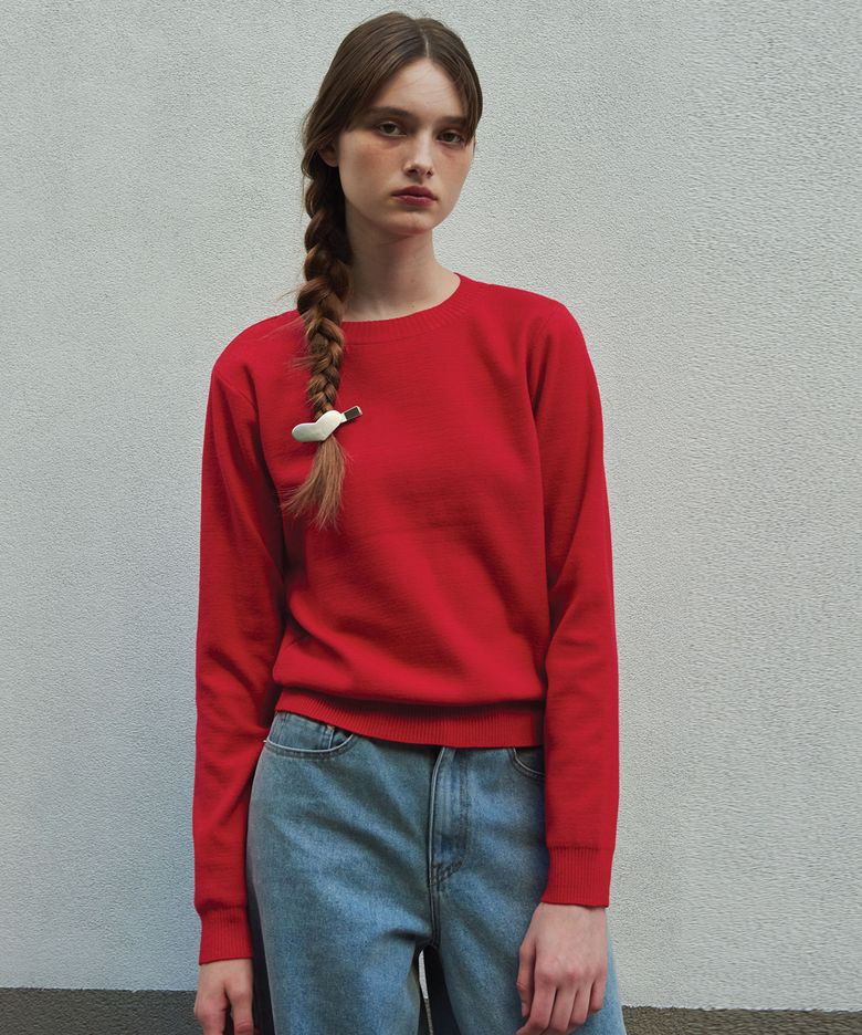 Back cut-out knit (Red)