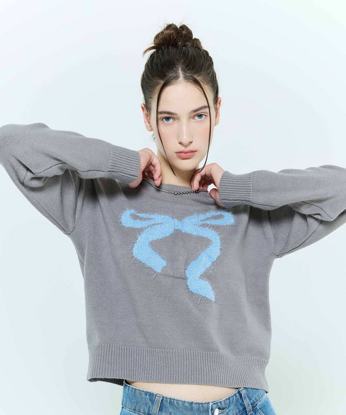 라티젠(LARTIGENT) L6 RIBBON MIX KNIT(GRAY)