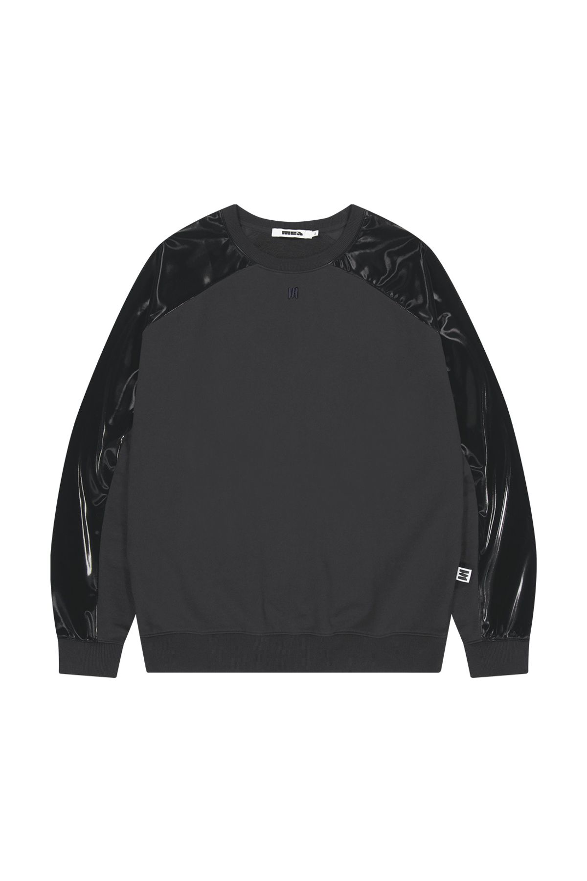 메아(MEA) COATED RAGLAN SWEAT SHIRT [BLACK]