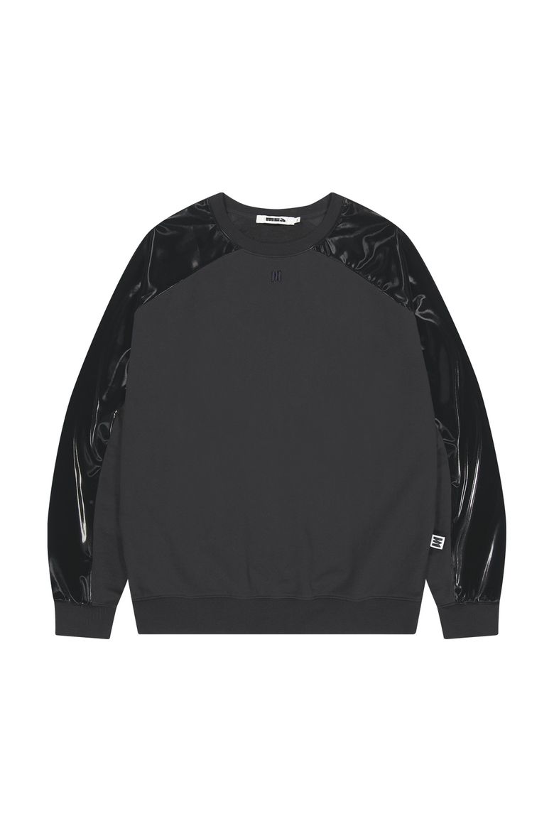 COATED RAGLAN SWEAT SHIRT [BLACK]