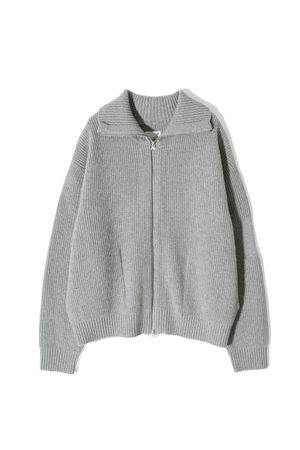 Marshall Full Zip Up Rib Knit Multi Gray