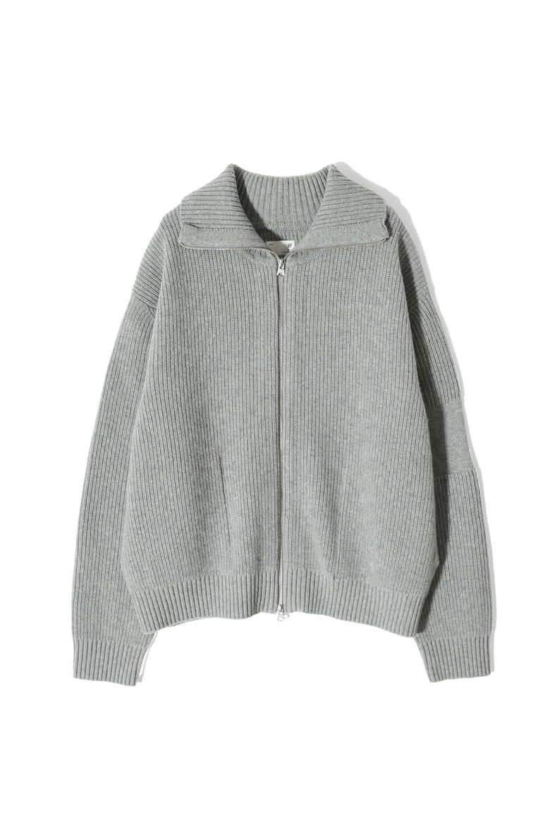 Marshall Full Zip Up Rib Knit Multi Gray