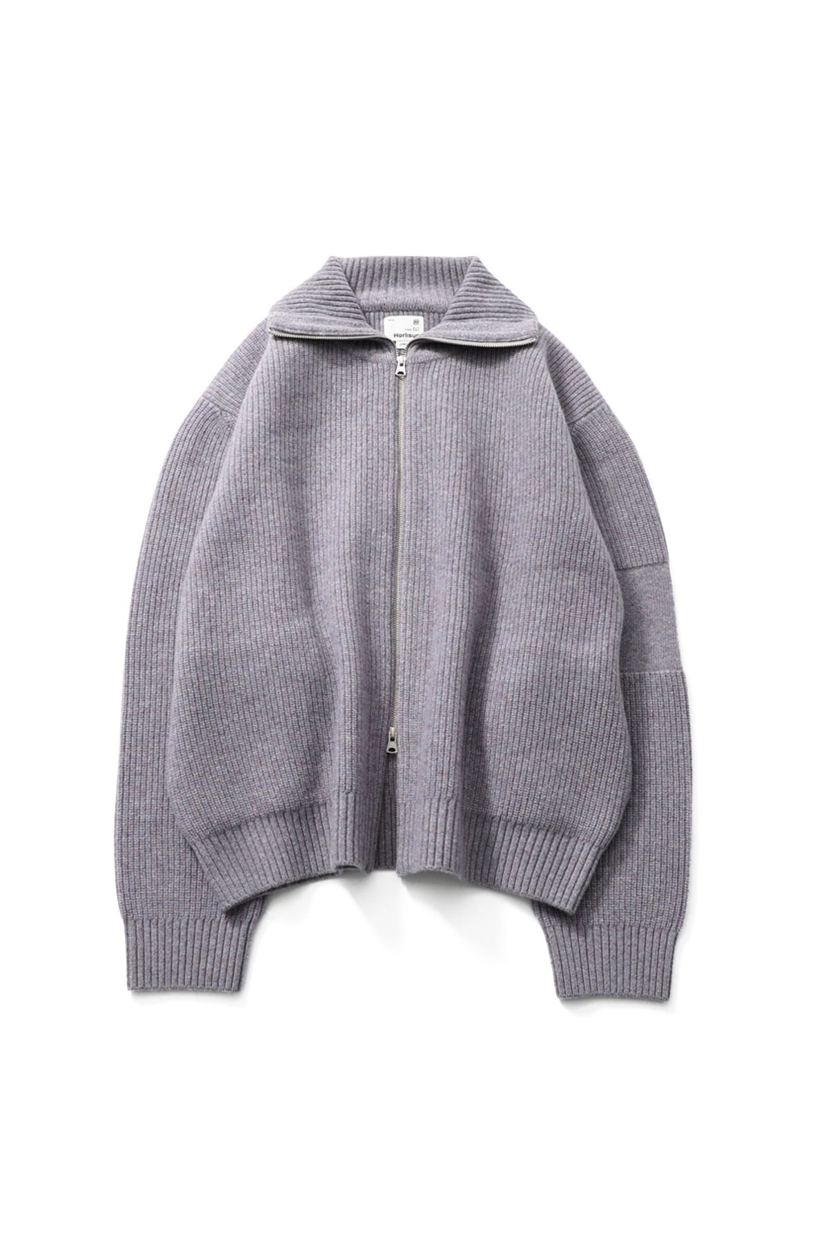 홀리선(HORLISUN) Marshall Full Zip Up Rib Knit Multi Lavender