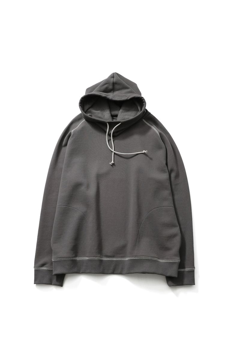 Willow Funnel Stitch Raglan Hoodie Charcoal