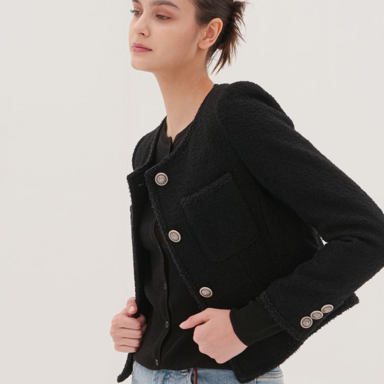 Alpaca Tweed Jacket _Black