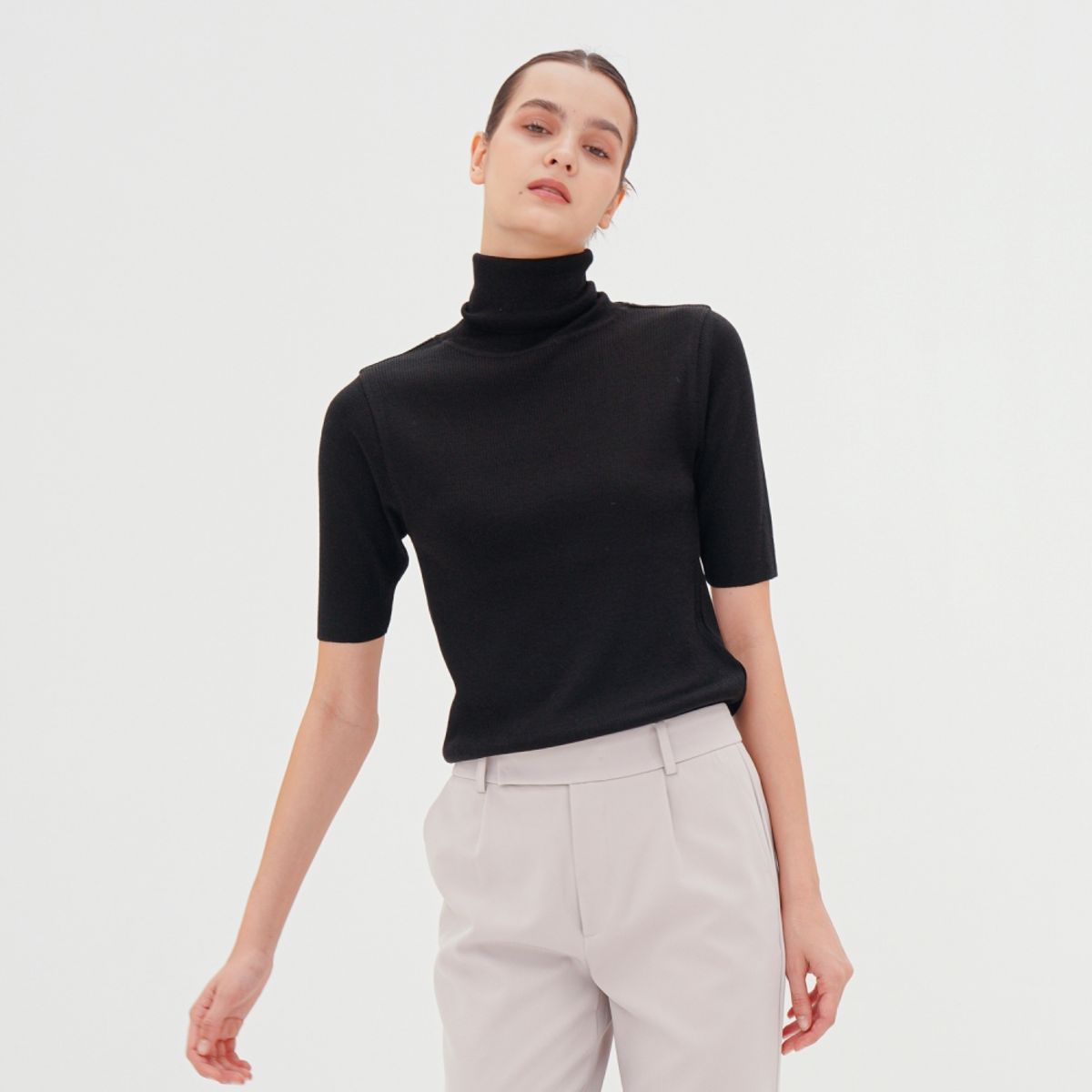 아쿠드(ACUD) Turtle Neck Ribbed Knit _Black