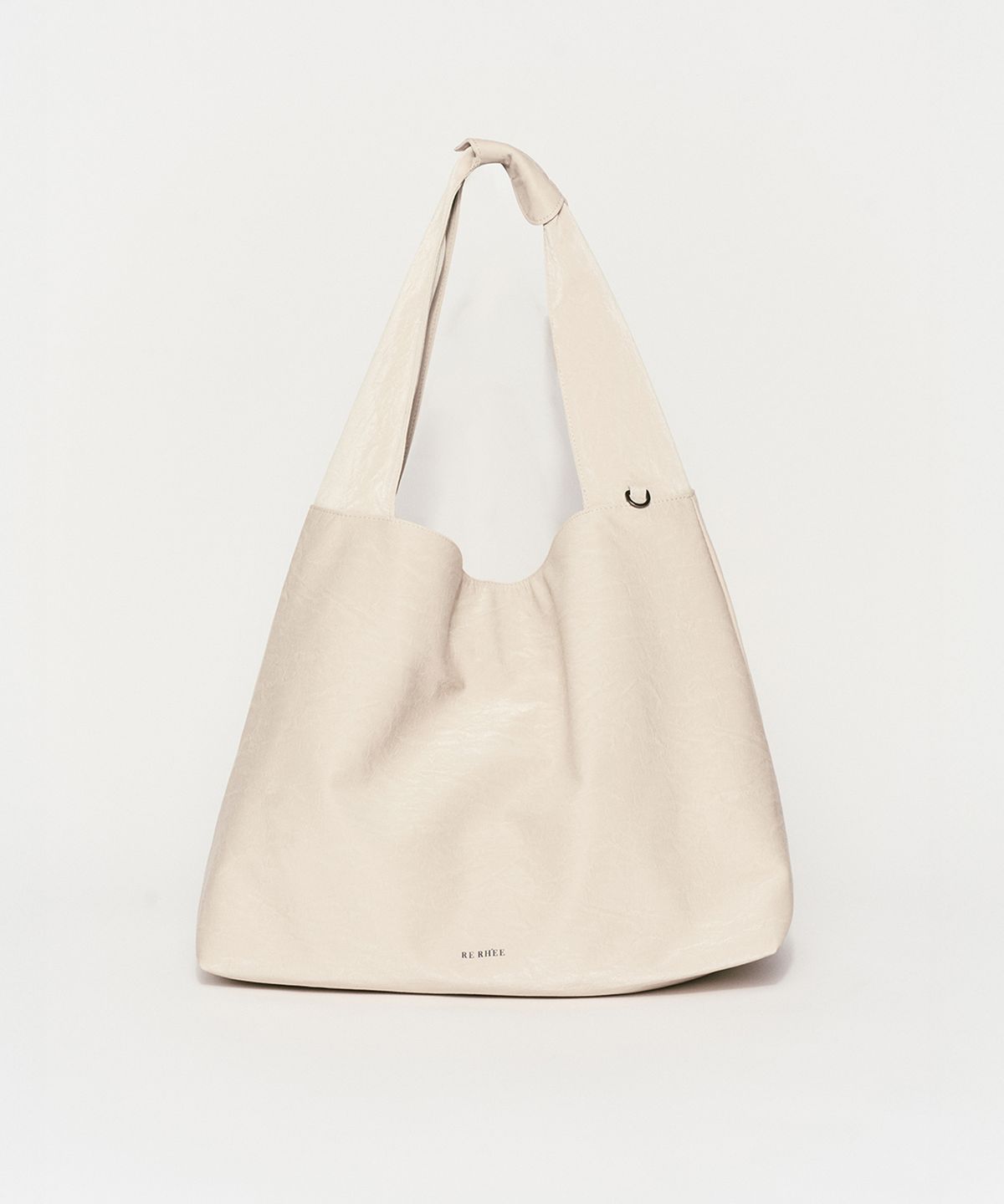리이(RE RHEE) LEATHER SHOPPER BAG CREAM