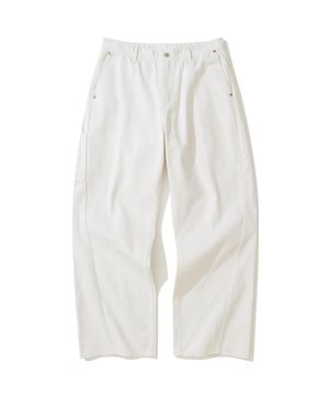 커브드 와이드 데님 팬츠 CREAM
