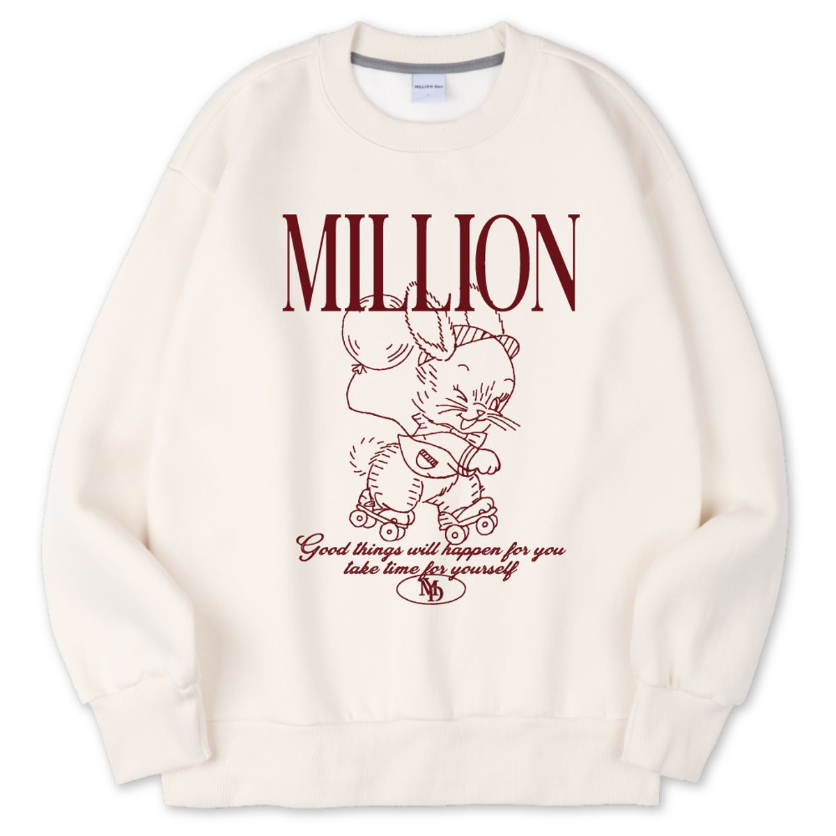 밀리언데이(MILLION DAY) MILLION 스케이트 레빗 해비쭈리 맨투맨