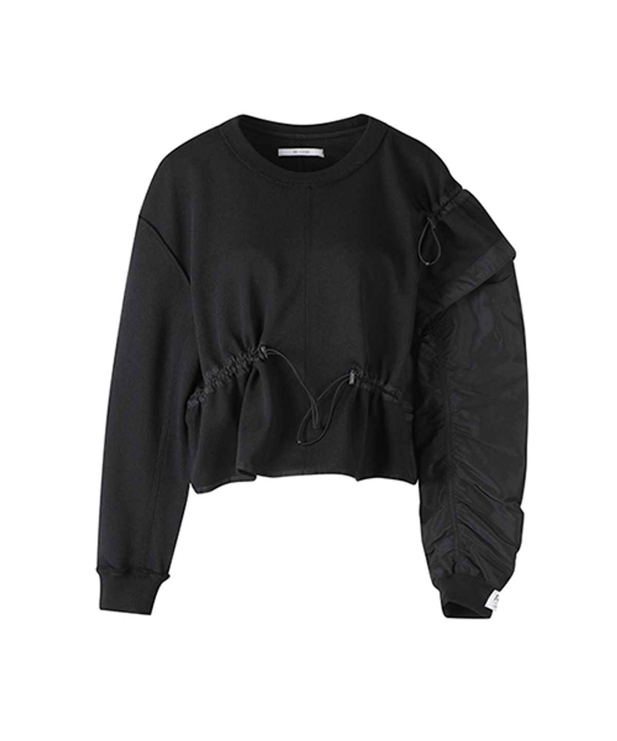 래코드(RECODE) Unbalanced Bomber Sleeve Sweatshirts_RQTAA23510BKX