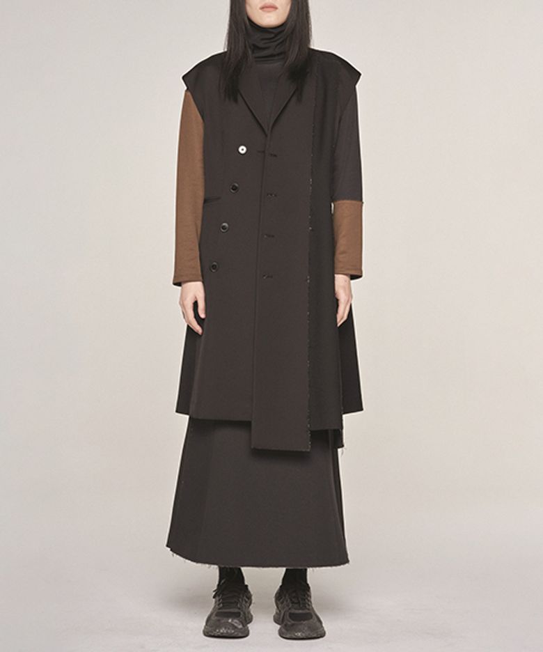 Patch Work Long Vest_RQVAA23501BKX