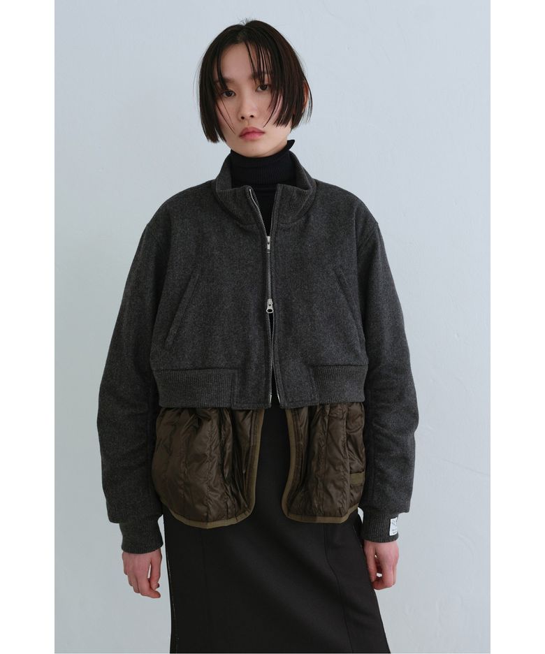 Wool Mixed Bomber Jumper_RQUAW23525GYX