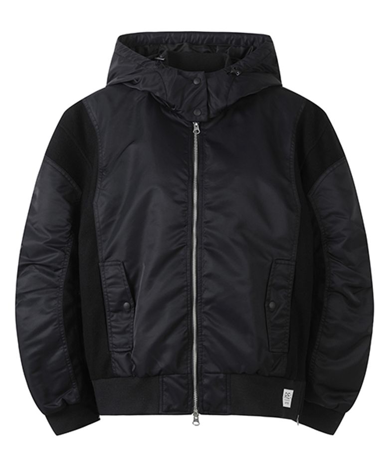 Patch Work Hoodie Bomber Jumper_RQUAW23526BKX