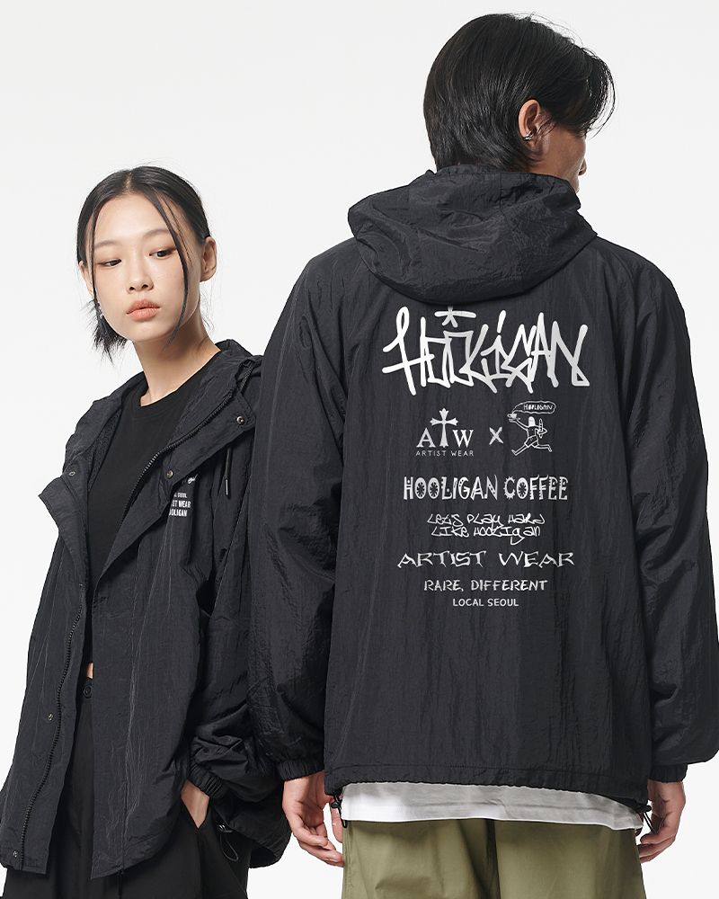 MUSINSA | ARTISTWEAR [ATW x HOOLIGAN] Local Seoul Hooded Windbreaker