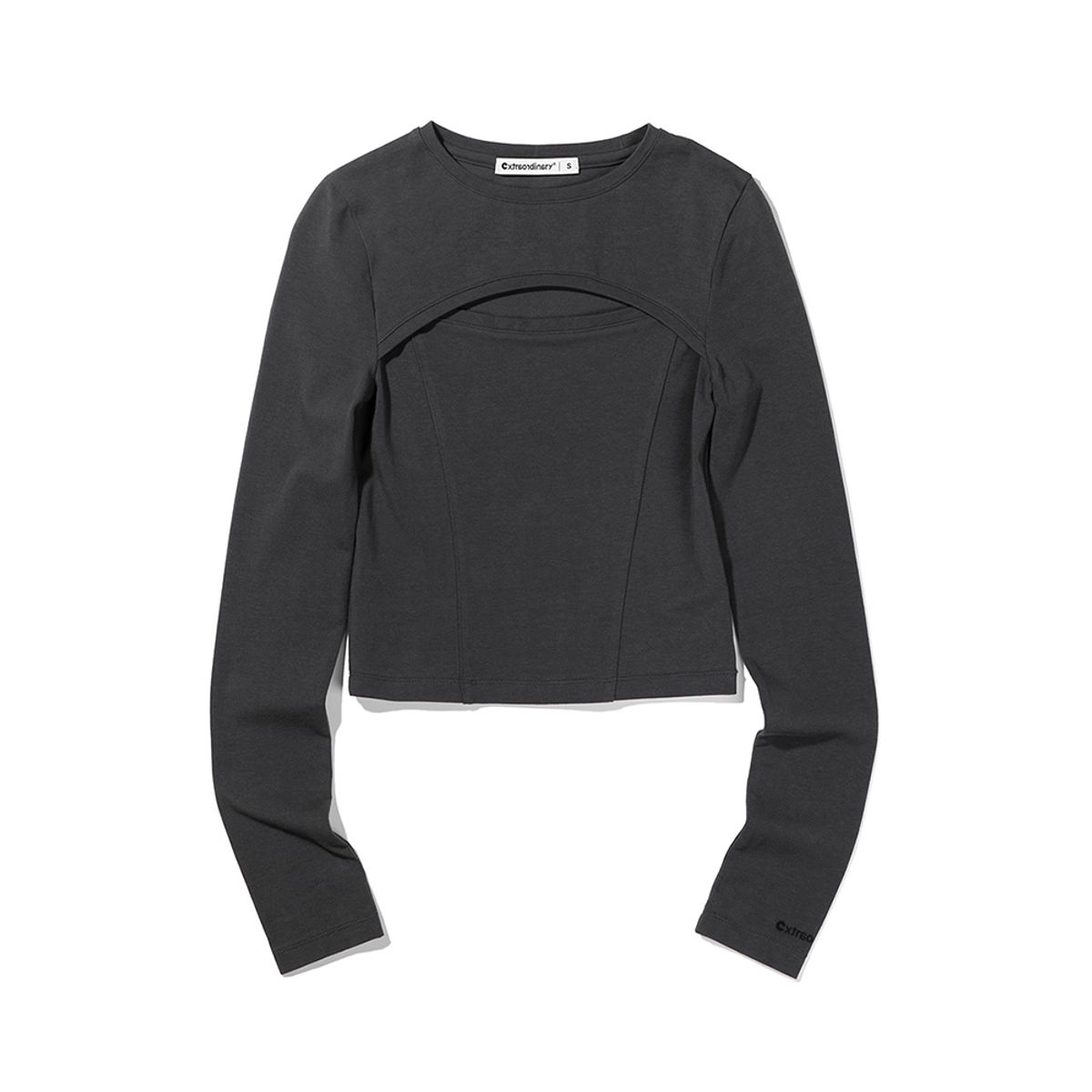 엑스트라오디너리(EXTRAORDINARY) INCISION LONGSLEEVE CHARCOAL