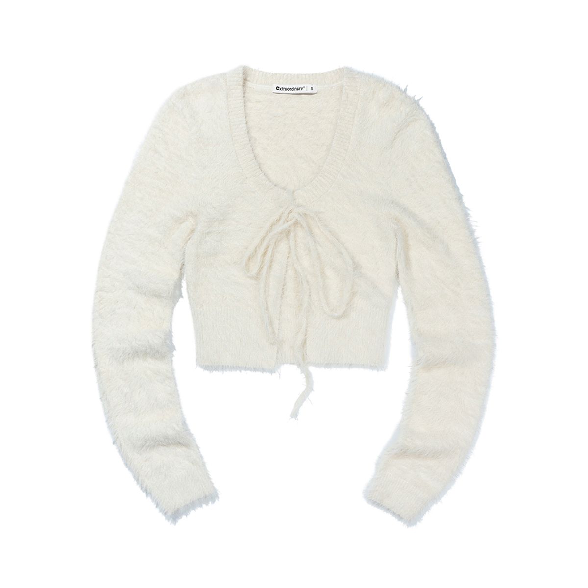 엑스트라오디너리(EXTRAORDINARY) WOMENS FUR CARDIGAN IVORY