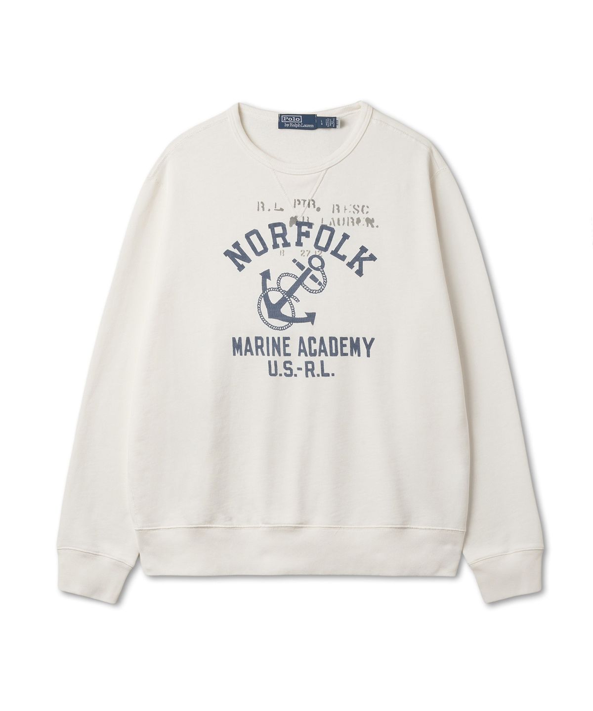 폴로 랄프 로렌(POLO RALPH LAUREN) 앵커 프린트 플리스 스웨트셔츠 - 화이트