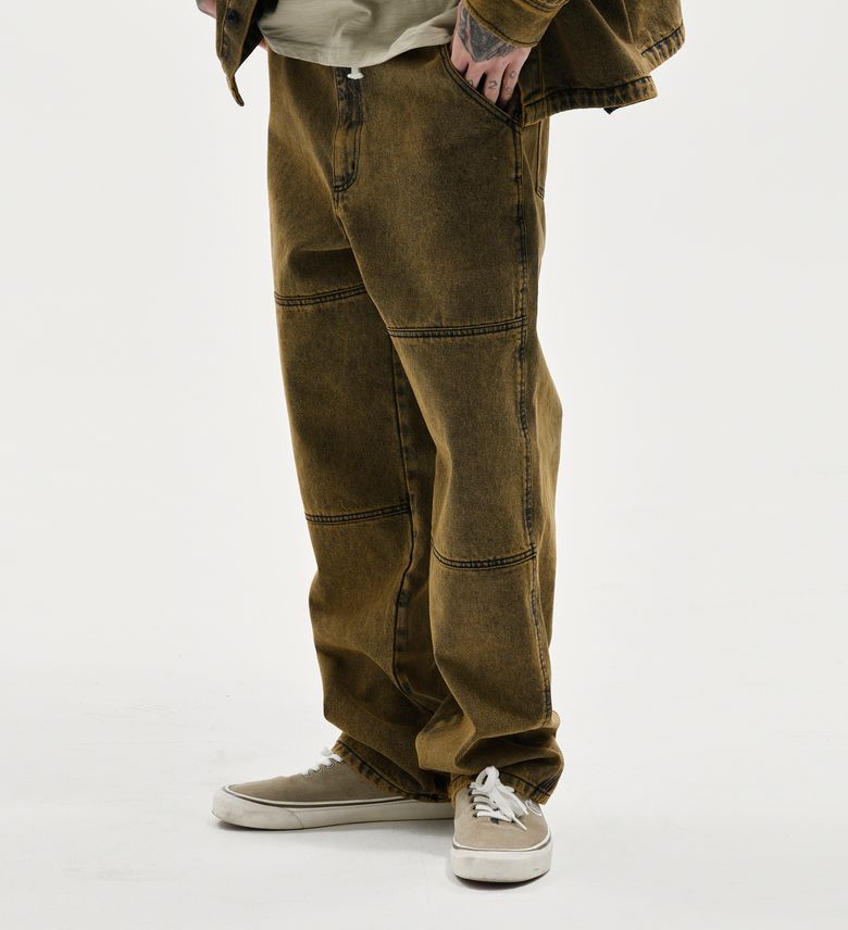 ACID WASHED PANTS BEIGE