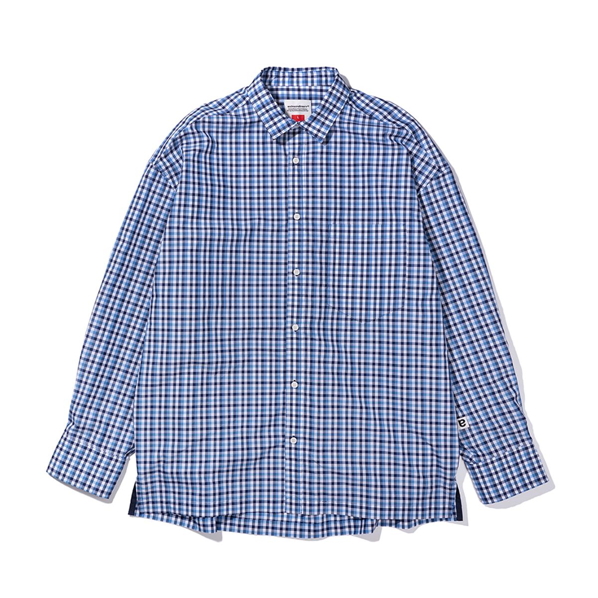 엑스트라오디너리(EXTRAORDINARY) OVER FIT CHECK SHIRT BLUE