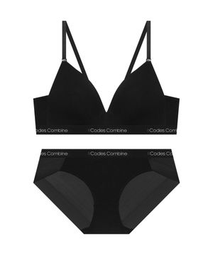 코지 모달 브라렛 팬티 세트 - 블랙