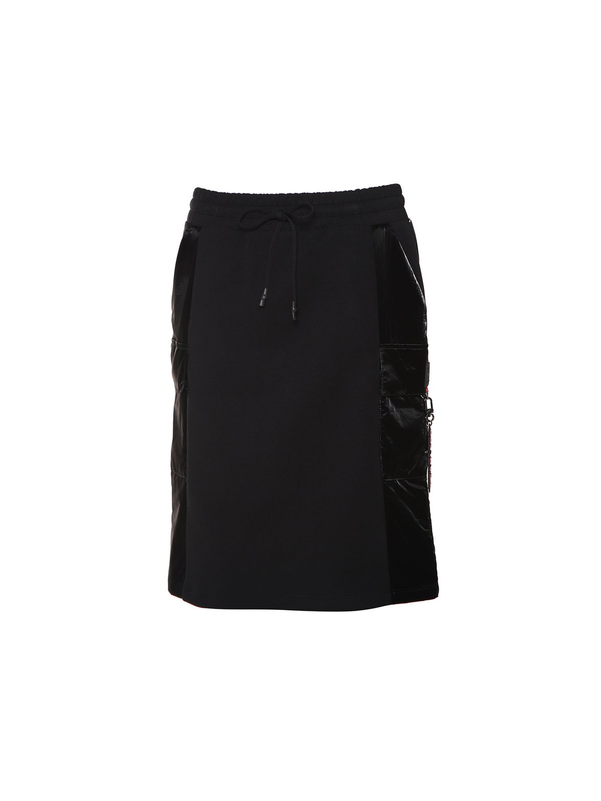 와이드앵글(WIDEANGLE) PF 하이브리드 미들밴딩 스커트 L_Black