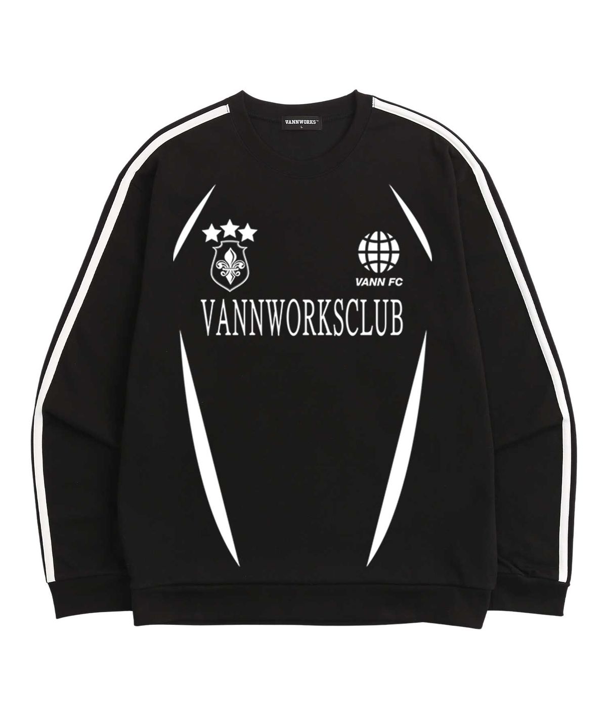 밴웍스(VANNWORKS) 져지 블록코어 유니크 맨투맨 (VLS0014) 블랙/화이트