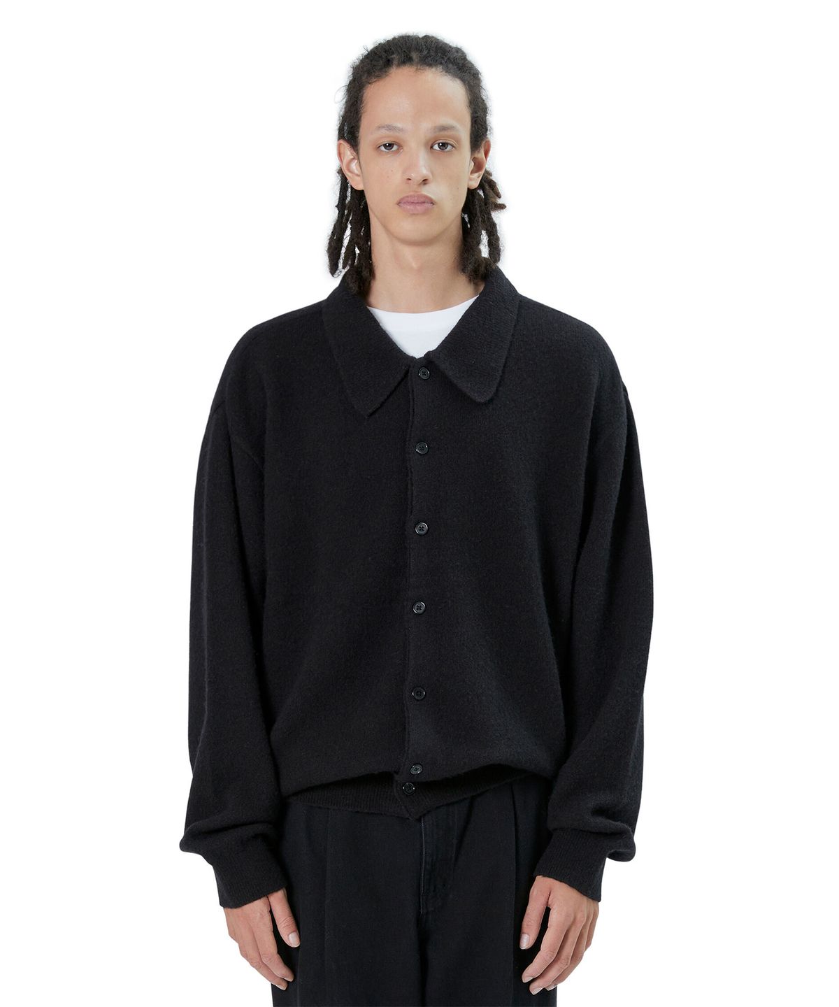 브라운야드(BROWNYARD) 21fw 카라 가디건, 블랙